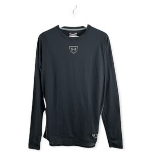 Under Armour Men’s Long-Sleeve Black Heatgear Workout Shirt - Large